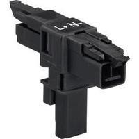 Mains T distributor Mains plug - Mains socket, Mains socket Total number of pins: 2 Black WAGO 1 pc(s)