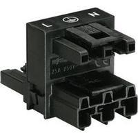 Mains H distributor Mains plug, Mains socket - Mains socket Total number of pins: 2 + PE Black WAGO 1 pc(s)