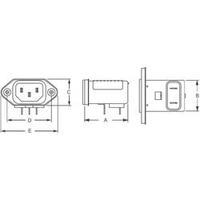 Mains filter + IEC socket 250 Vac 3 A 1.5 mH TE Connectivity 6609006-7 1 pc(s)