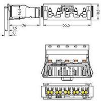 Mains connector ATT.LOV.SERIES_POWERCONNECTORS WINSTA MIDI Plug, straight Total number of pins: 4 + PE 25 A Blue WAGO