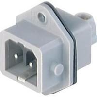 Mains connector ATT.LOV.SERIES_POWERCONNECTORS STASEI Plug, vertical mount Total number of pins: 2 + PE 16 A Grey Hirsc