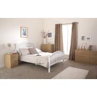 Madrid High Foot End Wooden Bedstead White
