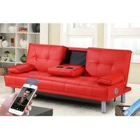 Manhattan Sofa Bed with Bluetooth Speakers Red