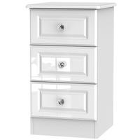 Marbella 3 Drawer Bedside Cabinet White