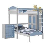 Maximus L shape high sleeper set 2 - White and Baby Blue