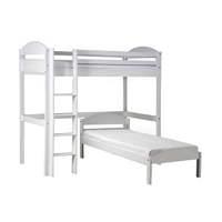 Maximus L Shape Whitewash Long High Sleeper with White