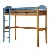 Maximus Long Antique High Sleeper Bed with Baby Blue