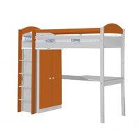 Maximus Long Whitewash High Sleeper Set 1 with Orange