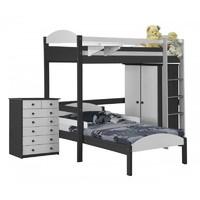 maximus l shape graphite long high sleeper set 2 with white