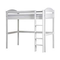 maximus long whitewash high sleeper bed with white