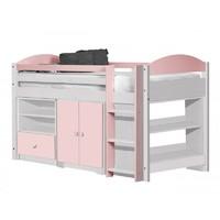 Maximus Whitewash Long Mid Sleeper Set 2 with Pink