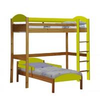 maximus l shape high sleeper antique and lime