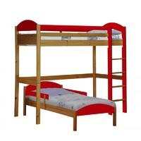 Maximus L Shape Antique Long High Sleeper with Red