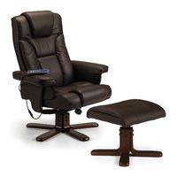 malmo massage recliner and stool brown