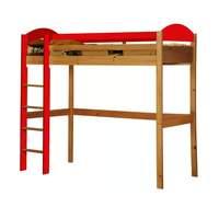 Maximus Long Antique High Sleeper Bed with Red