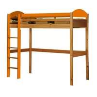 Maximus Long Antique High Sleeper Bed with Orange