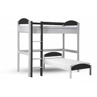 Maximus L Shape Whitewash Long High Sleeper with Graphite