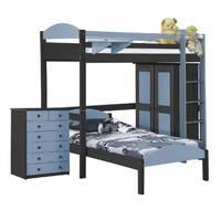 maximus l shape graphite long high sleeper set 2 with baby blue