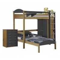 maximus l shape antique long high sleeper set 2 with graphite