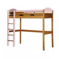 Maximus Long Antique High Sleeper Bed with Pink