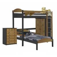 maximus l shape graphite long high sleeper set 2 with antique