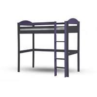 maximus long graphite high sleeper bed with lilac