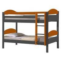 maximus bunk bed single graphite and orange