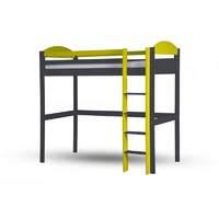 maximus long graphite high sleeper bed with lime