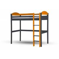 maximus long graphite high sleeper bed with orange