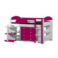 Maximus Whitewash Long Mid Sleeper Set 1 with Fuschia