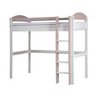 Maximus Long Whitewash High Sleeper Bed with Pink