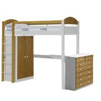 maximus long whitewash high sleeper set 2 with antique