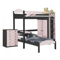 maximus l shape graphite long high sleeper set 2 with pink