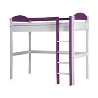 Maximus Long Whitewash High Sleeper Bed with Lilac