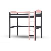 Maximus Long Graphite High Sleeper Bed with Pink