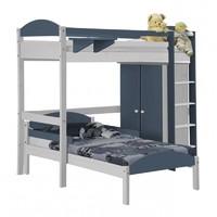 maximus l shape whitewash long high sleeper set 1 with blue