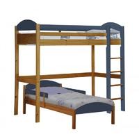 Maximus L Shape Antique Long High Sleeper with Blue