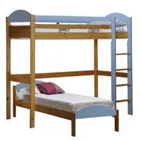 Maximus L Shape Antique Long High Sleeper with Baby Blue