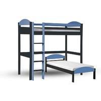 maximus l shape high sleeper graphite and baby blue