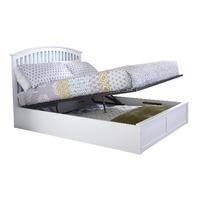 madrid white wooden ottoman bed king