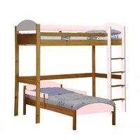 maximus l shape high sleeper antique and pink