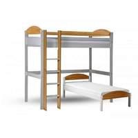 Maximus L Shape Whitewash Long High Sleeper with Antique