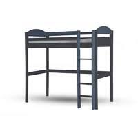 maximus long graphite high sleeper bed with blue