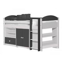 Maximus Whitewash Long Mid Sleeper Set 2 with Graphite