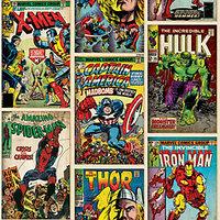 Marvel Action Heroes Decorative Wallpaper Multi