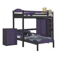 maximus l shape graphite long high sleeper set 2 with lilac