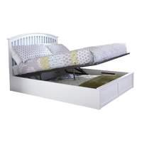 madrid white wooden ottoman bed double