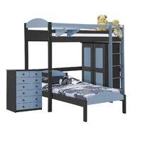 maximus l shape high sleeper set 2 graphite and baby blue