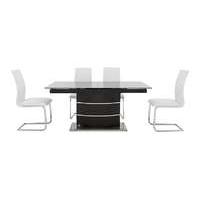 Malibu Black Table and 4 Dining Chairs