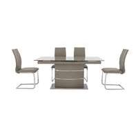 Malibu Taupe Table and 4 Dining Chairs